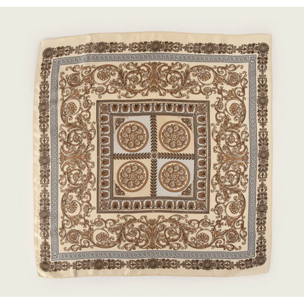 CARACOL CARACOL FOULARD SATINE CARRE MOTIF PAISLEY 6238/CRM