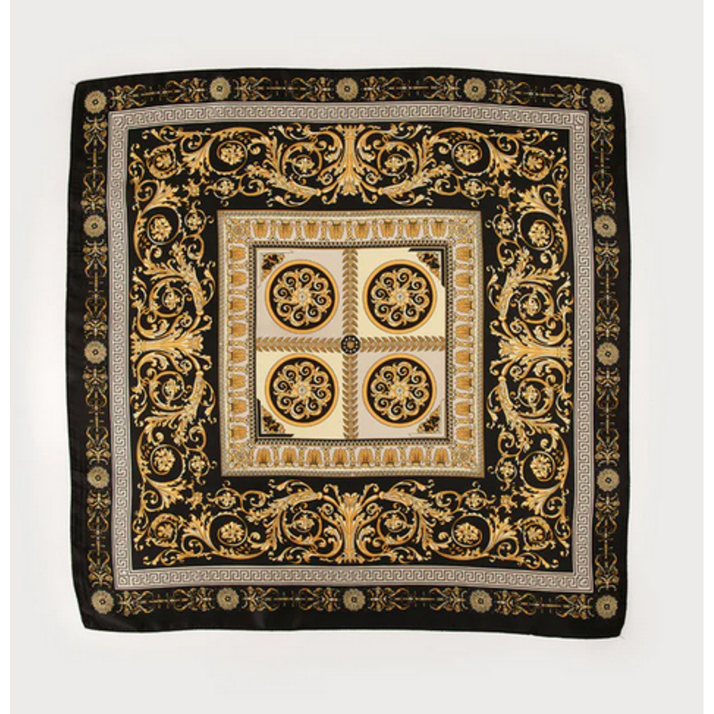 CARACOL CARACOL FOULARD SATINE CARRE MOTIF PAISLEY 6238/BLK