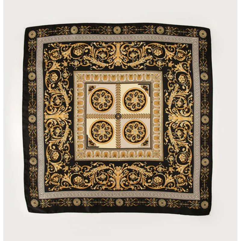 CARACOL CARACOL FOULARD SATINE CARRE MOTIF PAISLEY 6238/BLK