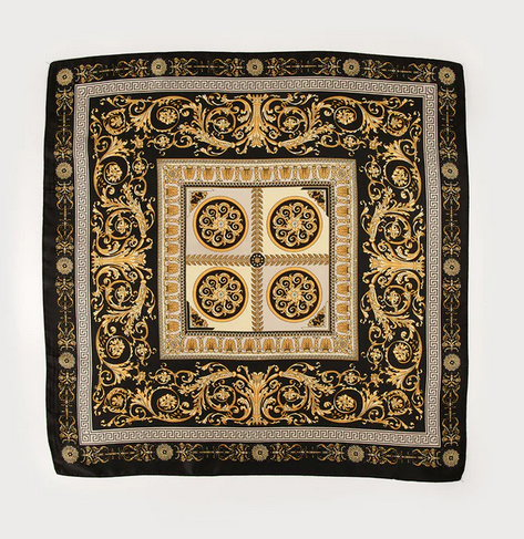 CARACOL CARACOL FOULARD SATINE CARRE MOTIF PAISLEY 6238/BLK