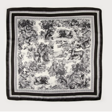 CARACOL CARACOL FOULARD SATINE CARRE MOTIF TOILE JOUY 6236/BLK