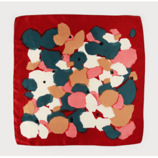 CARACOL CARACOL FOULARD SATINE CARRE MOTIF FLORAL ABSTRAIT 6235/RED