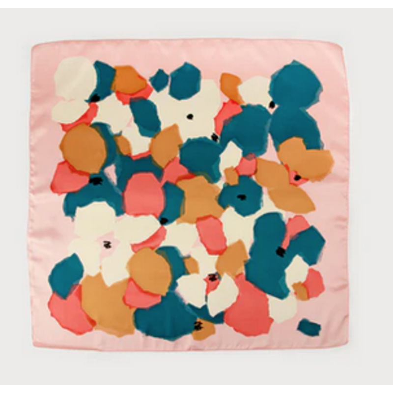 CARACOL CARACOL FOULARD SATINE CARRE MOTIF FLORAL ABSTRAIT 6235/PNK