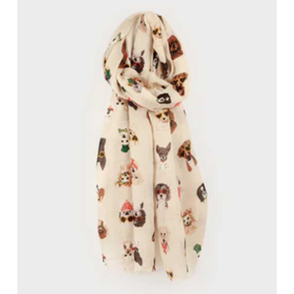 CARACOL CARACOL FOULARD LEGER IMPRIME CHIENS LUDIQUE 6227/BGE