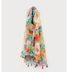 CARACOL CARACOL FOULARD LEGER IMPRIME BOUQUET PONPOMS 6201/TRO