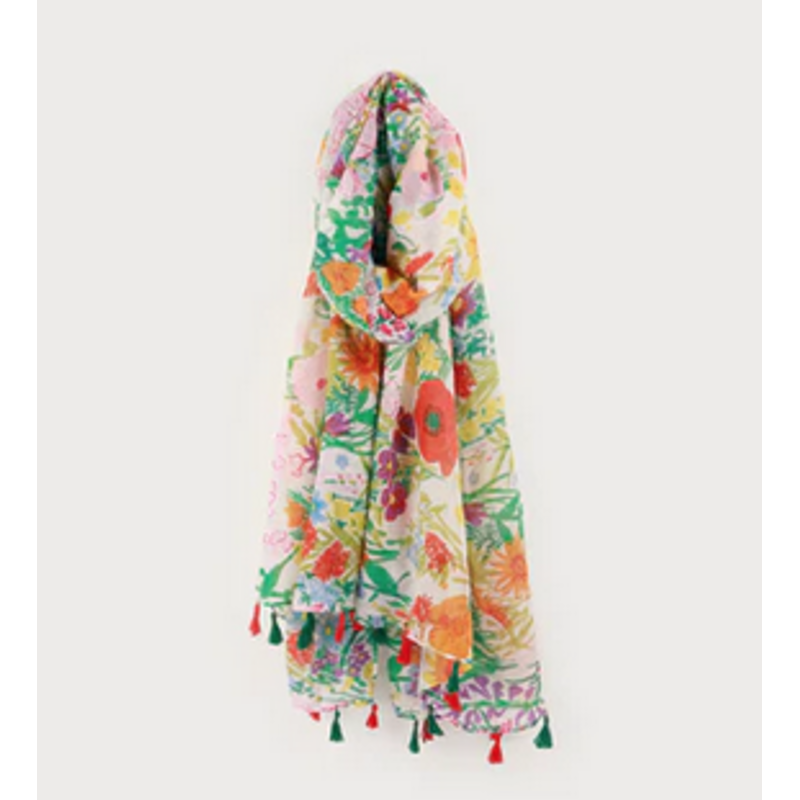 CARACOL CARACOL FOULARD LEGER IMPRIME BOUQUET PONPOMS 6201/TRO