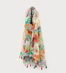 CARACOL CARACOL FOULARD LEGER IMPRIME BOUQUET PONPOMS 6201/TRO