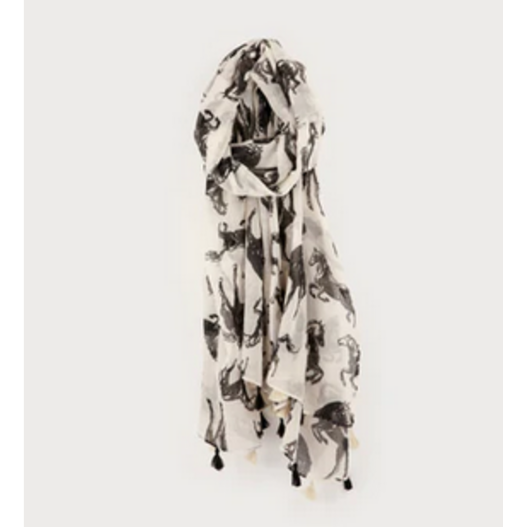 CARACOL CARACOL FOULARD LEGER IMPRIME NOIR/BLANC 6196/HOR