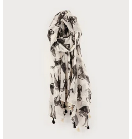 CARACOL CARACOL FOULARD LEGER IMPRIME NOIR/BLANC 6196/HOR