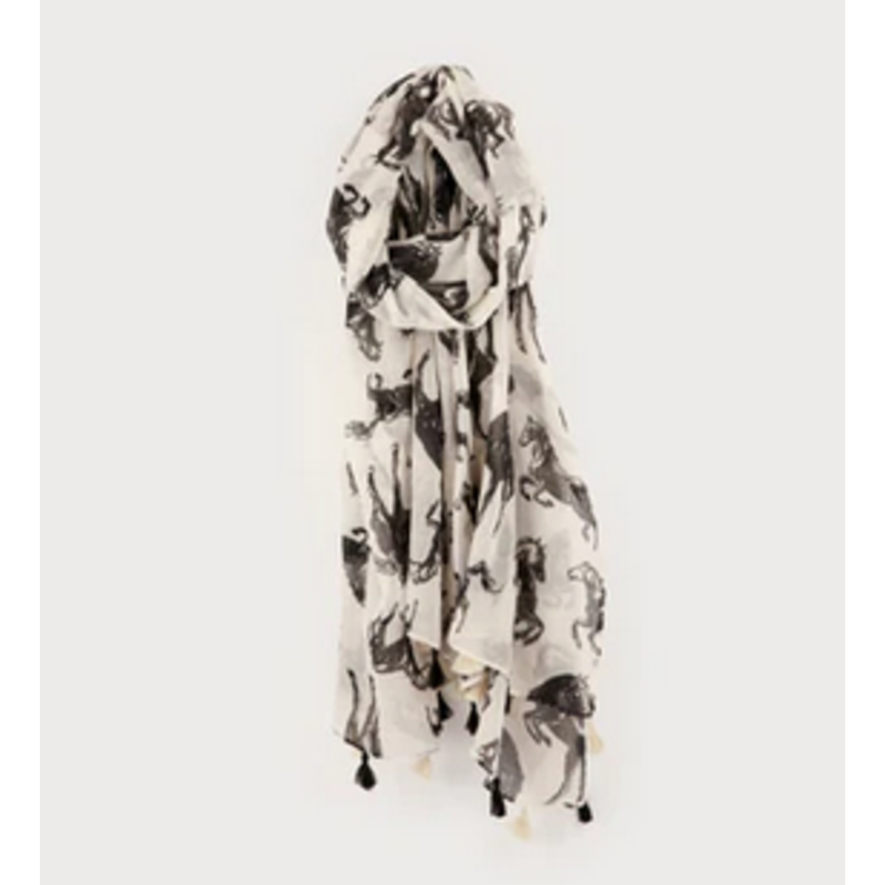 CARACOL CARACOL FOULARD LEGER IMPRIME NOIR/BLANC 6196/HOR