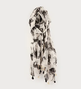 CARACOL CARACOL FOULARD LEGER IMPRIME NOIR/BLANC 6196/HOR