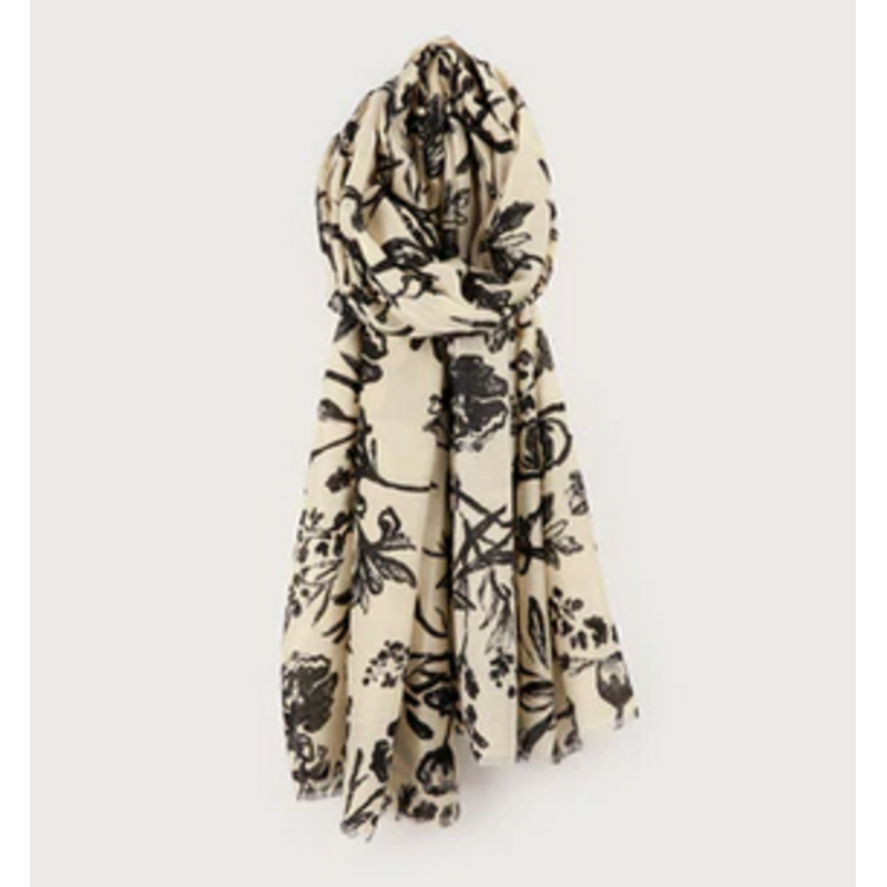 CARACOL CARACOL FOULARD LEGER IMPRIME NOIR/BLANC 6196/FLW