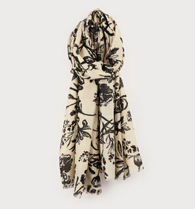 CARACOL CARACOL FOULARD LEGER IMPRIME NOIR/BLANC 6196/FLW