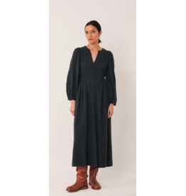 INDI AND COLD INDI AND COLD 25H ROBE LONGUE CEINTREE COL V MARINE