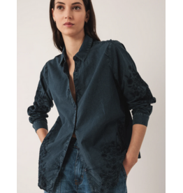 INDI AND COLD INDI AND COLD 25H CHEMISE BRODERIE FLEURS MARINE