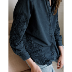INDI AND COLD INDI AND COLD 25H CHEMISE BRODERIE FLEURS MARINE