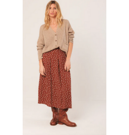 INDI AND COLD INDI AND COLD 25H JUPE LONGUE PLIS POIS TERRACOTTA
