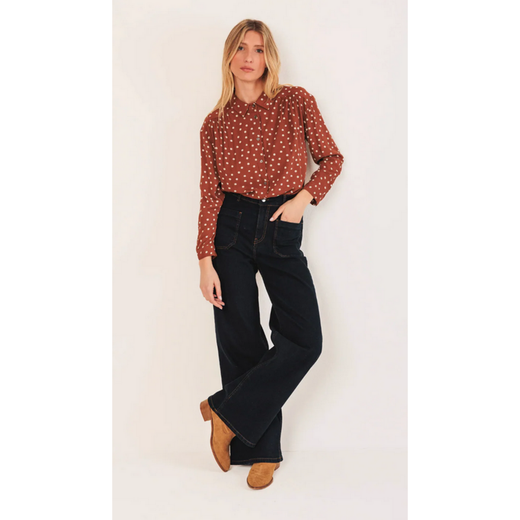 INDI AND COLD INDI AND COLD 25H CHEMISE PLISSEE POIS TERRACOTTA