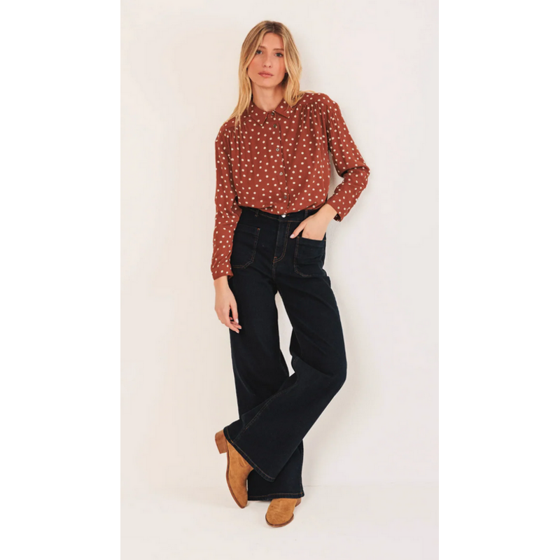 INDI AND COLD INDI AND COLD 25H CHEMISE PLISSEE POIS TERRACOTTA