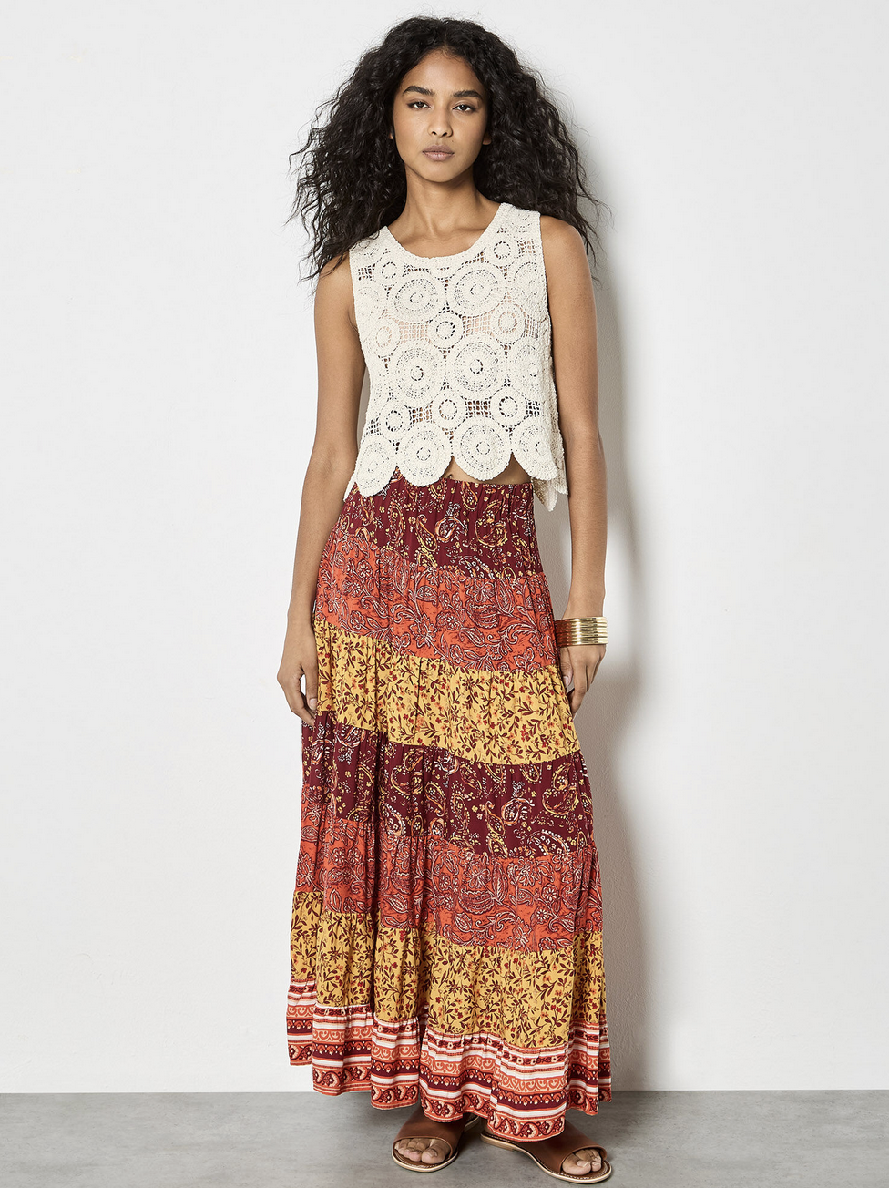 APRICOT APRICOT 26E JUPE PATCHWORK ORANGE