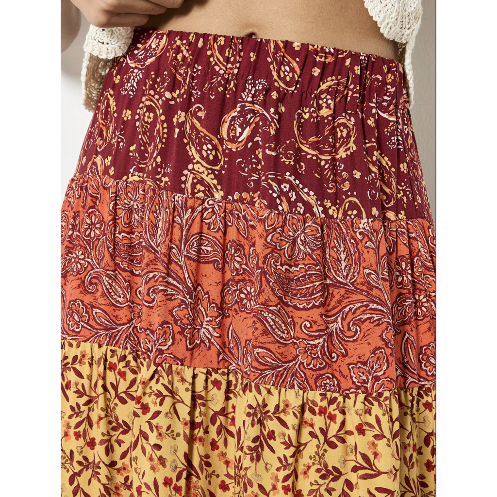 APRICOT APRICOT 26E JUPE PATCHWORK ORANGE