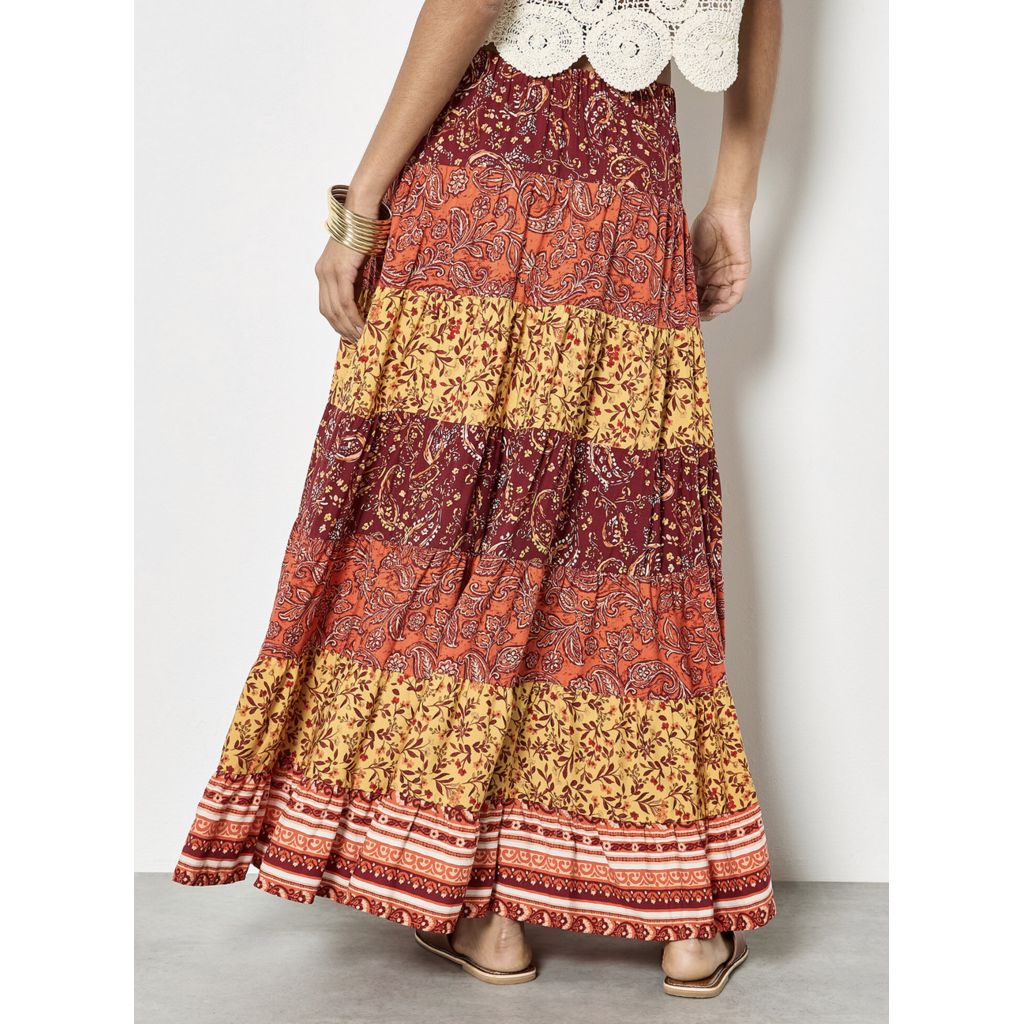 APRICOT APRICOT 26E JUPE PATCHWORK ORANGE