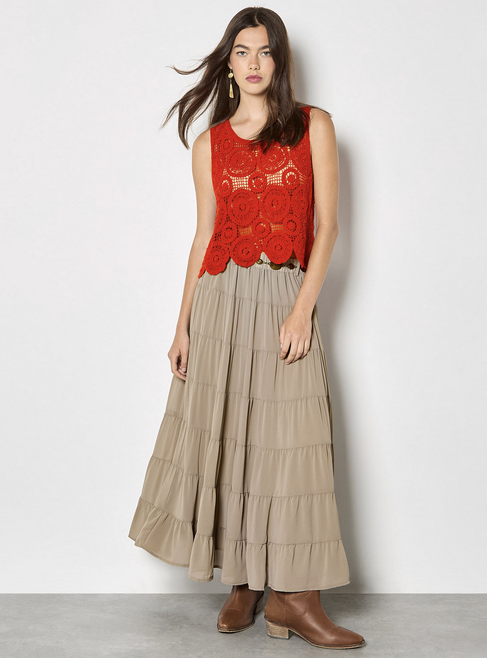 APRICOT APRICOT 26E JUPE AVEC CEINTURE STONE