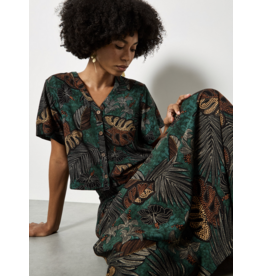 APRICOT APRICOT 26E JUPE MAXI PALM PRINT GREEN