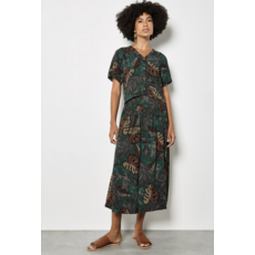 APRICOT APRICOT 26E JUPE MAXI PALM PRINT GREEN