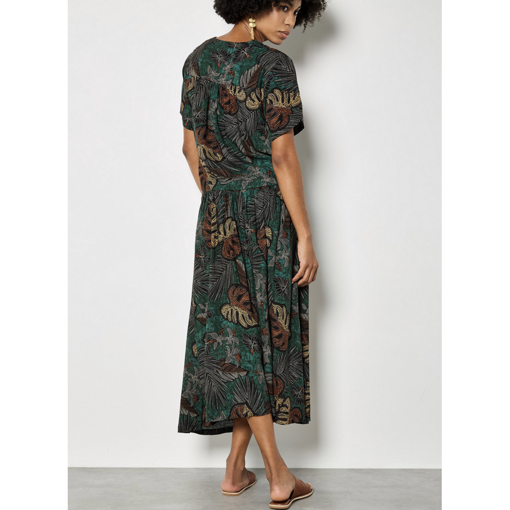 APRICOT APRICOT 26E JUPE MAXI PALM PRINT GREEN