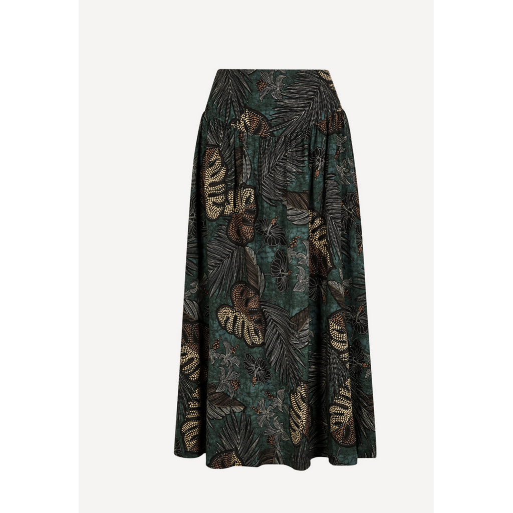 APRICOT APRICOT 26E JUPE MAXI PALM PRINT GREEN