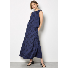 APRICOT APRICOT 26E TOP S MANCHE FLEURS TEXTUREES MARINE