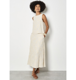 APRICOT APRICOT 26E TOP S MANCHE FLEURS TEXTUREES IVOIRE