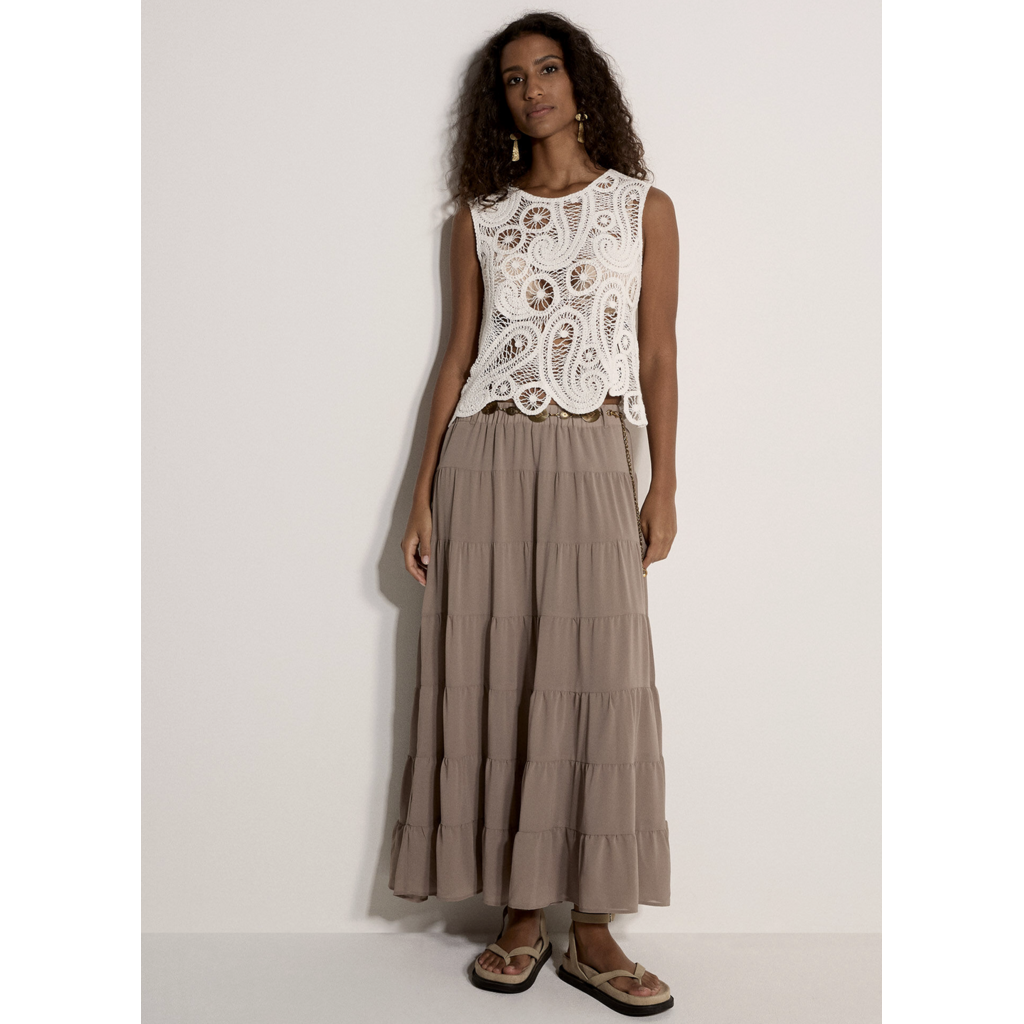 APRICOT APRICOT 26E HAUT CROCHET PAISLEY BLANC