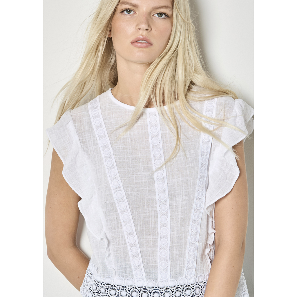 APRICOT APRICOT 26E HAUT LACE TRIM WHITE