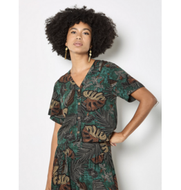 APRICOT APRICOT 26E HAUT CROP PALM PRINT GREEN
