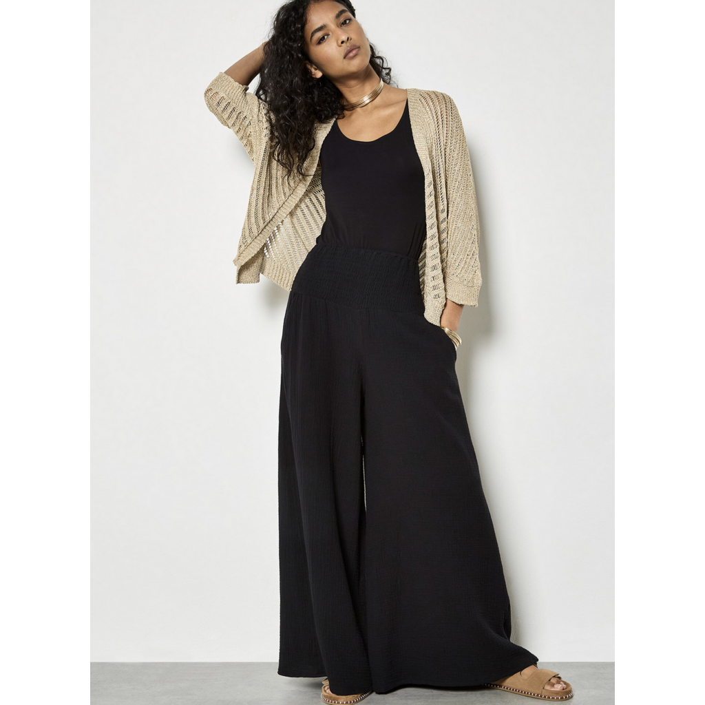 APRICOT APRICOT 26E PANTALON LEGER LARGE NOIR