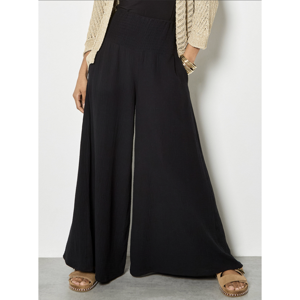 APRICOT APRICOT 26E PANTALON LEGER LARGE NOIR