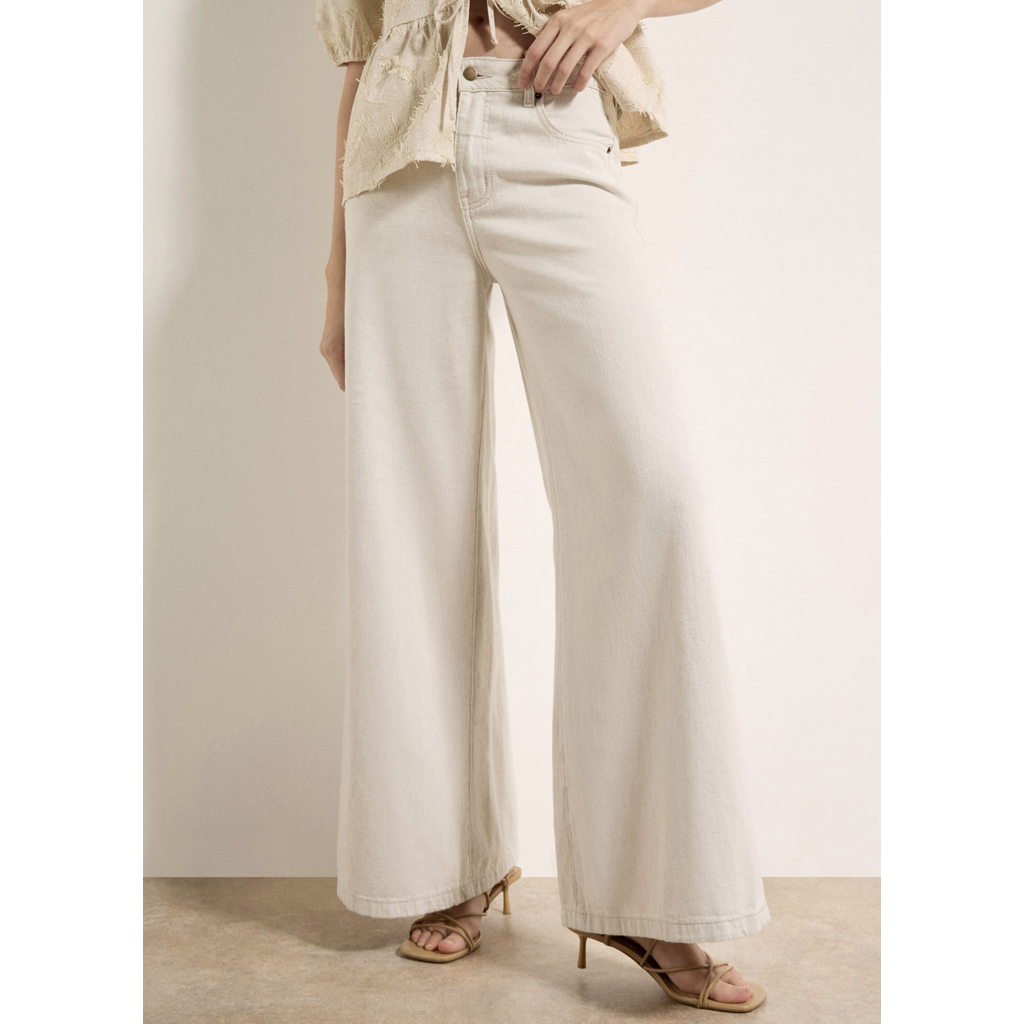 APRICOT APRICOT 26E PANTALON ZANA WIDE LEG DENIM STONE