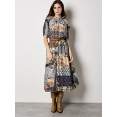 APRICOT APRICOT 26E ROBE PATCHWORK MIDI NAVY