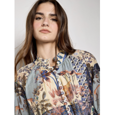 APRICOT APRICOT 26E ROBE PATCHWORK MIDI NAVY