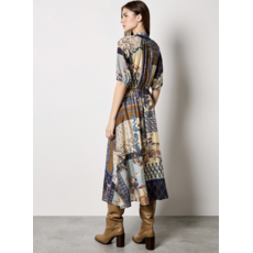 APRICOT APRICOT 26E ROBE PATCHWORK MIDI NAVY