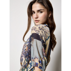 APRICOT APRICOT 26E ROBE PATCHWORK MIDI NAVY