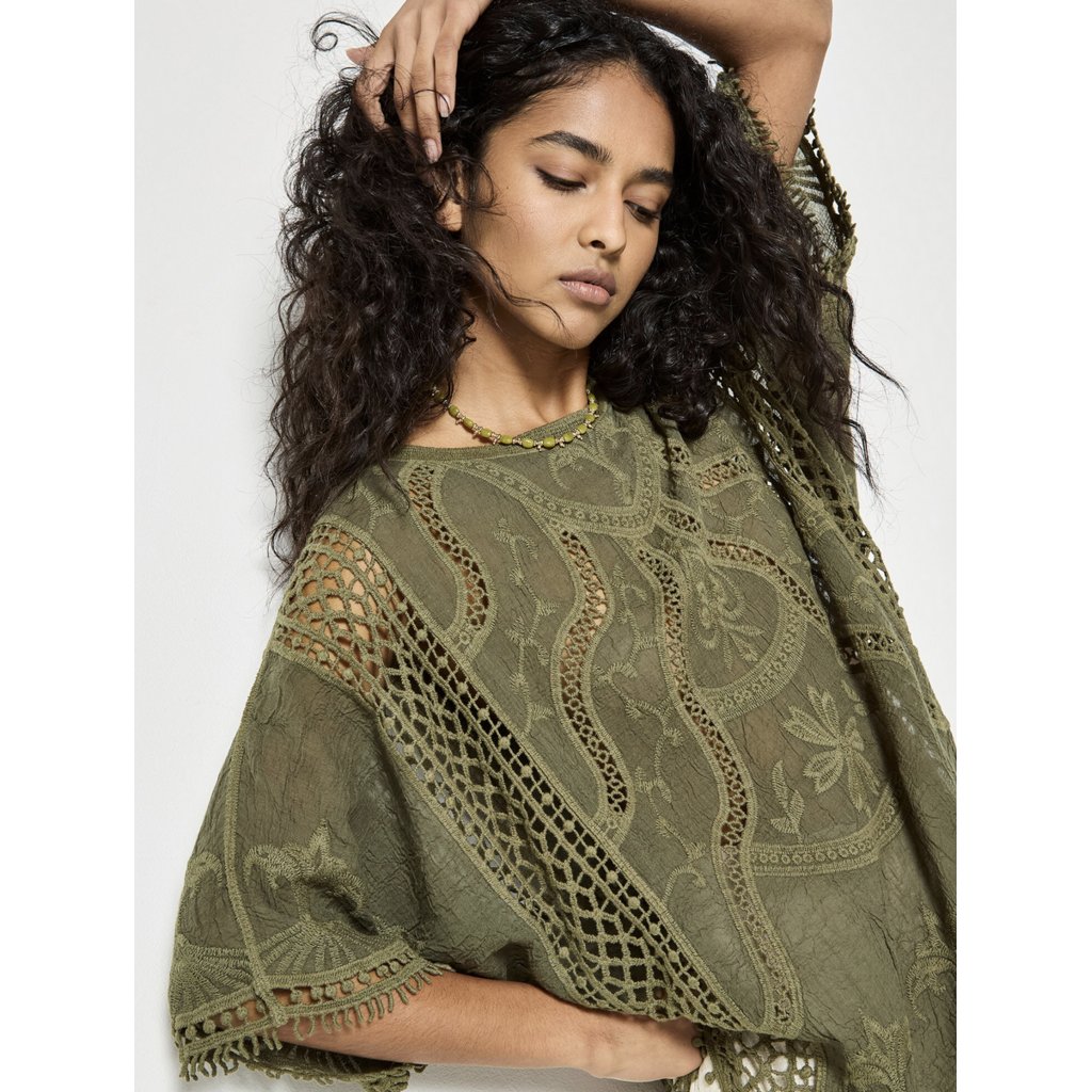 APRICOT APRICOT 26E HAUT CROCHET COTON KAKI