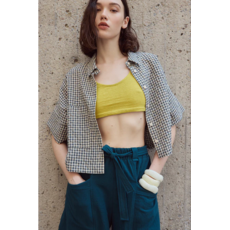 EVE GRAVEL EVE GRAVEL 26E CHEMISE BOXY CLARA VERT JAUNE