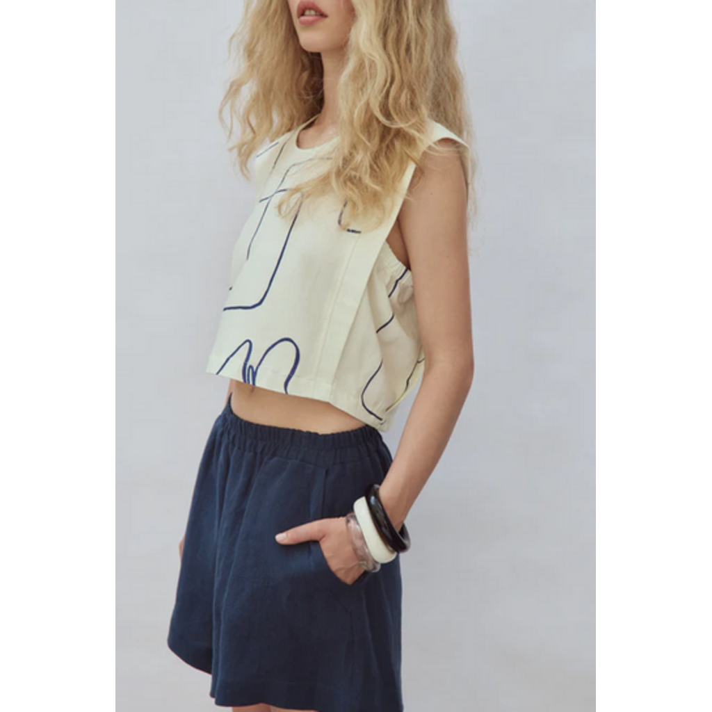 EVE GRAVEL EVE GRAVEL 26E HAUT LUCAS BLUE FLOWER