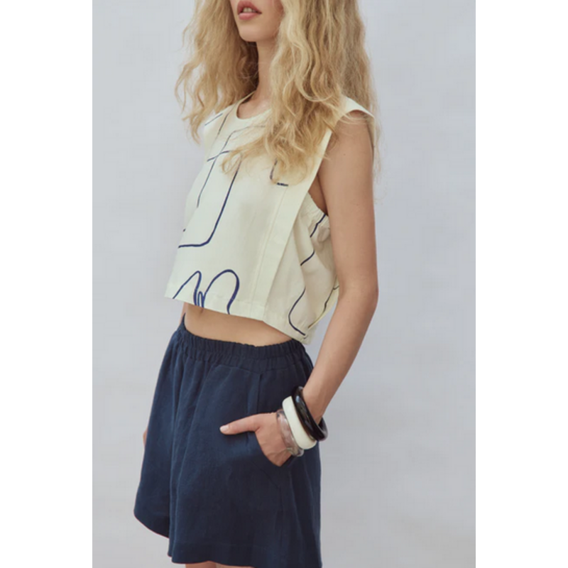 EVE GRAVEL EVE GRAVEL 26E HAUT LUCAS BLUE FLOWER