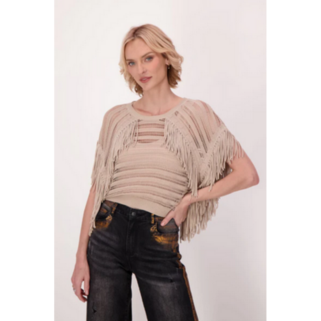 GABBY ISABELLA GABBY ISABELLA HAUT 26E HAUT FRANGES TAUPE