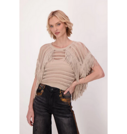 GABBY ISABELLA GABBY ISABELLA HAUT 26E HAUT FRANGES TAUPE