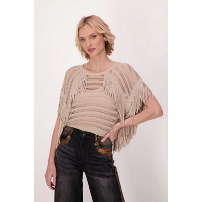 GABBY ISABELLA GABBY ISABELLA HAUT 26E HAUT FRANGES TAUPE